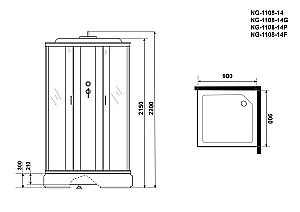 Душевая кабина Niagara Classic NG-1108-14P 90x90 купить в интернет-магазине Sanbest