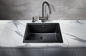 Мойка кухонная Milacio Leon 55 Cuarzo MC.77081 черная матовая купить в интернет-магазине сантехники Sanbest