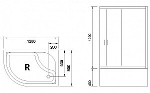 Душевой уголок Royal Bath RB8120BK-T 120х80 прозрачный купить в интернет-магазине Sanbest