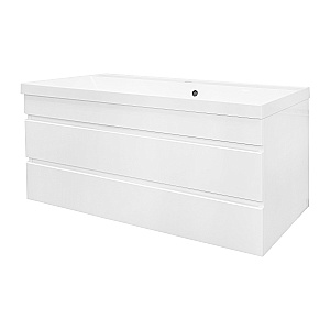 Тумба с раковиной Azario Эстима 100/2 CS00094585 белый глянцевый для ванной в интернет-магазине Sanbest