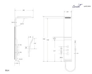 Душевая панель CeruttiSpa SELLA B CT8989 черная купить в интернет-магазине сантехники Sanbest