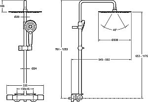 Душевая система с полкой Jacob Delafon METRO E26589-CP купить в интернет-магазине сантехники Sanbest
