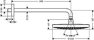Верхний душ Hansgrohe RD Select S 240 2jet 26466400 белый/хром купить в интернет-магазине сантехники Sanbest