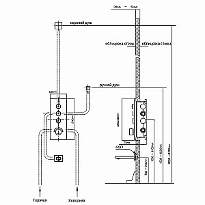 Душевая система Vincea VSFW-431T1RMB черная матовая купить в интернет-магазине сантехники Sanbest