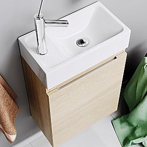 Тумба с раковиной AQWELLA Леон-МР 40 дуб сонома для ванной в интернет-магазине Sanbest