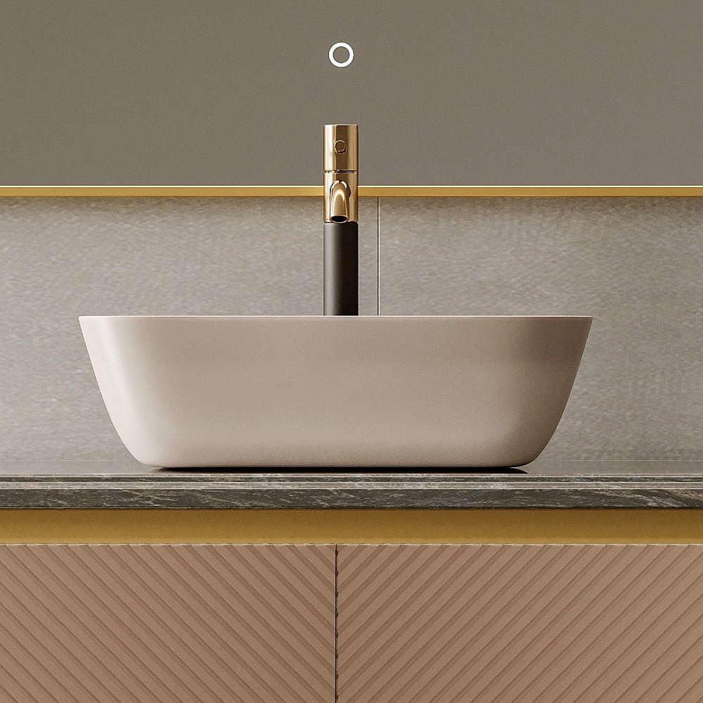 Раковина накладная ABBER Rechteck AC2200MBE светло-бежевая матовая купить в интернет-магазине Sanbest