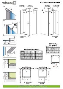 Душевой уголок Radaway Essenza New KDJ+S 110x90 купить в интернет-магазине Sanbest