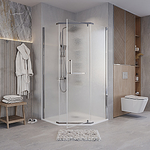 Душевой уголок Grossman Pragma 100х100 302.K33.03.1010.10.02 стекло шиншилла/профиль хром купить в интернет-магазине Sanbest