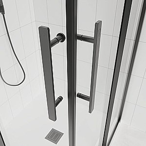 Душевой уголок Veconi Evo E3-GR-11090-12-C9 110х90 стекло тонированное матовое/профиль брашированный графит купить в интернет-магазине Sanbest