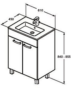 Тумба с раковиной Ideal Standard Tempo-IS E3239WG 61 белая глянцевая для ванной в интернет-магазине Sanbest