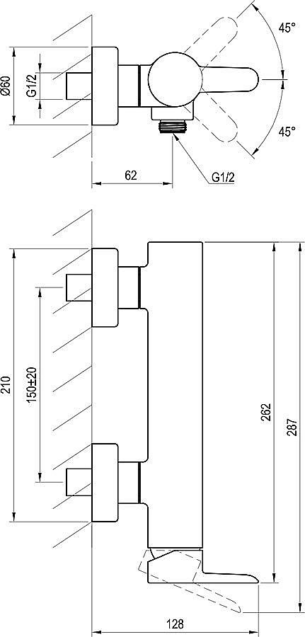 Смеситель для душа Ravak PURI X070145 хром купить в интернет-магазине сантехники Sanbest