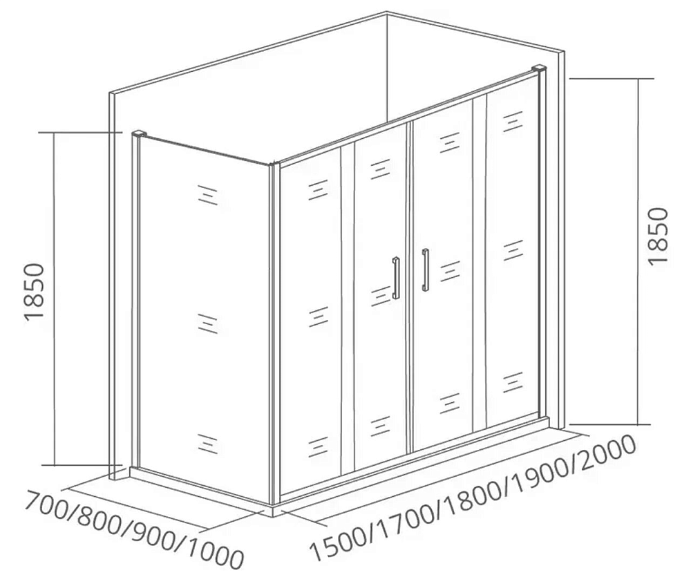 Душевой уголок Good Door Infinity WTW-TD+SP+SP 180х80 стекло матовое/профиль хром купить в интернет-магазине Sanbest