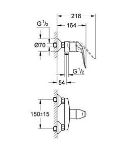 Смеситель  для душа, DN 15 GROHE Euroeco Special 32780 000  купить в интернет-магазине сантехники Sanbest