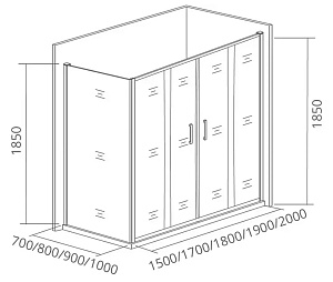 Душевой уголок Good Door Infinity WTW-TD+SP+SP 180х80 стекло матовое/профиль хром купить в интернет-магазине Sanbest