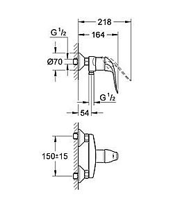 Смеситель  для душа, DN 15 GROHE Euroeco Special 32780 000  купить в интернет-магазине сантехники Sanbest