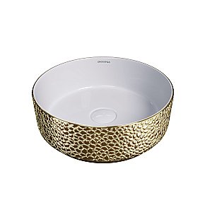 Раковина Grossman Color GR-5010GWL золото/белая купить в интернет-магазине Sanbest