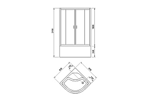 Душевая кабина Royal Bath FATO RB 90CK-TG-BL 90x90 стекло прозрачное/профиль черный купить в интернет-магазине Sanbest