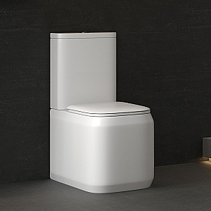 Напольный унитаз-компакт Black&White Gravity 7790WX безободковый, слив-торнадо, с крышкой микролифт, с бачком, белый глянцевый купить в интернет-магазине Sanbest