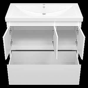 Тумба с раковиной Misty Алиса - 90 Э-Али01090-0112Я белая для ванной в интернет-магазине Sanbest