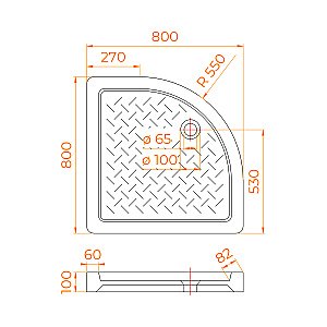 Душевой поддон RGW CER CR/R-088 19170488-01 80х80 белый купить в интернет-магазине Sanbest