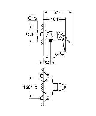 Смеситель  для душа, DN 15 GROHE Euroeco Special 32780 000 купить в интернет-магазине сантехники Sanbest