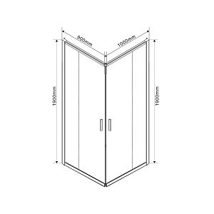 Душевой уголок Vincea Garda VSS-1G9010CH 90x100 хром купить в интернет-магазине Sanbest