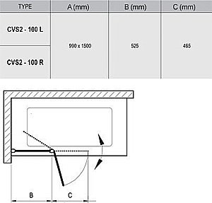 Шторка для ванны Ravak CVS2-100 сатин купить в интернет-магазине Sanbest