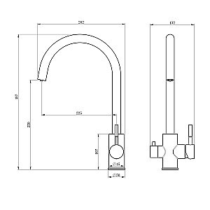 Смеситель для кухни Oliveeka KS OL-458022-BN никель брашированный купить в интернет-магазине сантехники Sanbest