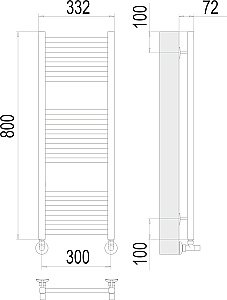 Полотенцесушитель водяной Terminus Аврора П16 300х800 купить в интернет-магазине сантехники Sanbest