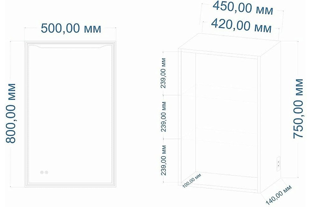 Зеркальный шкаф ART&MAX Merano 50 купить в интернет-магазине сантехники Sanbest