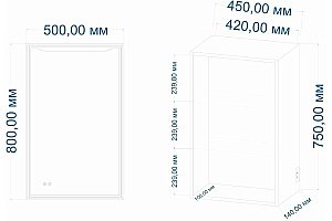 Зеркальный шкаф ART&MAX Merano 50 купить в интернет-магазине сантехники Sanbest