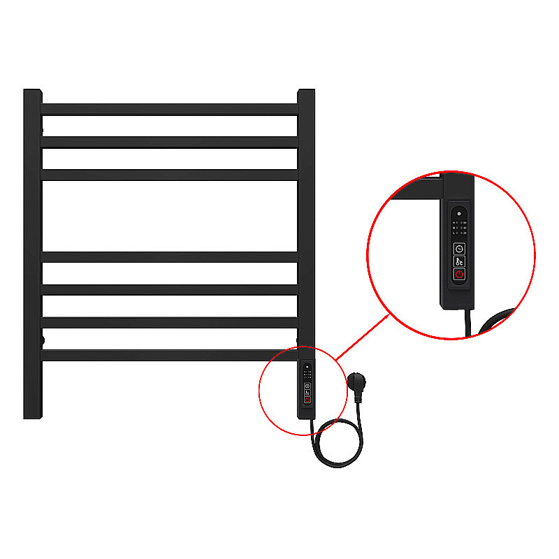 Полотенцесушитель электрический Azario Ancona П7 500х600 AZ71856B черный купить в интернет-магазине сантехники Sanbest