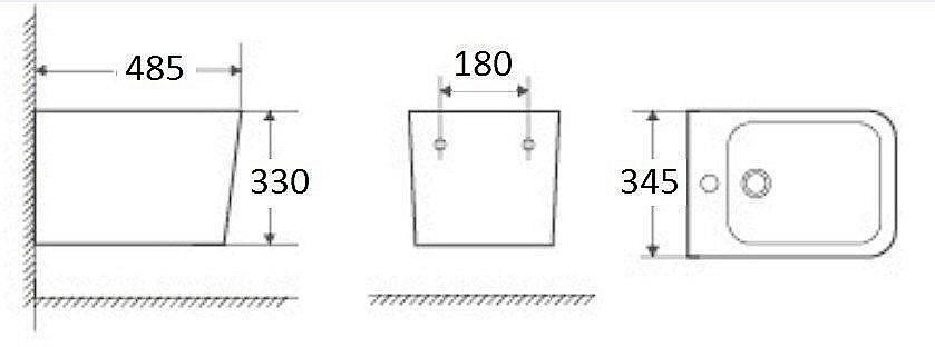 Биде подвесное WeltWasser GELBACH 005MT-BL черный матовый купить в интернет-магазине Sanbest