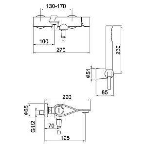 Смеситель для ванны Webert One-B NB850101015 купить в интернет-магазине сантехники Sanbest