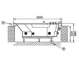 Ванна акриловая Gemy Built-in G9053 K 185х162 белая с гидромассажем купить в интернет-магазине Sanbest