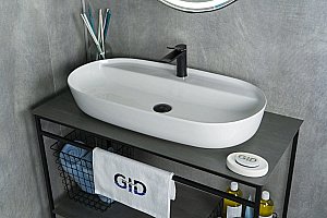 Раковина накладная Gid Lago 81 N9347 51190 белая купить в интернет-магазине Sanbest