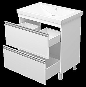 Тумба с раковиной Misty Ингрид - 75 П-Инг-01075-012Я белая для ванной в интернет-магазине Sanbest