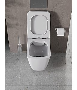 Унитаз подвесной Agger AT04100 белый, с крышкой микролифт, безободковый купить в интернет-магазине Sanbest