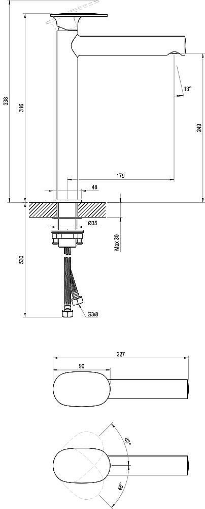Смеситель для раковины Ravak Spring X070544 черный купить в интернет-магазине сантехники Sanbest
