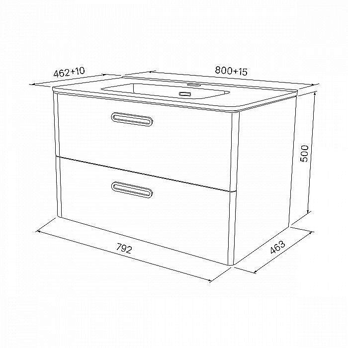 Тумба с раковиной IDDIS Brick BRI80W0i95K 80 белая для ванной в интернет-магазине Sanbest