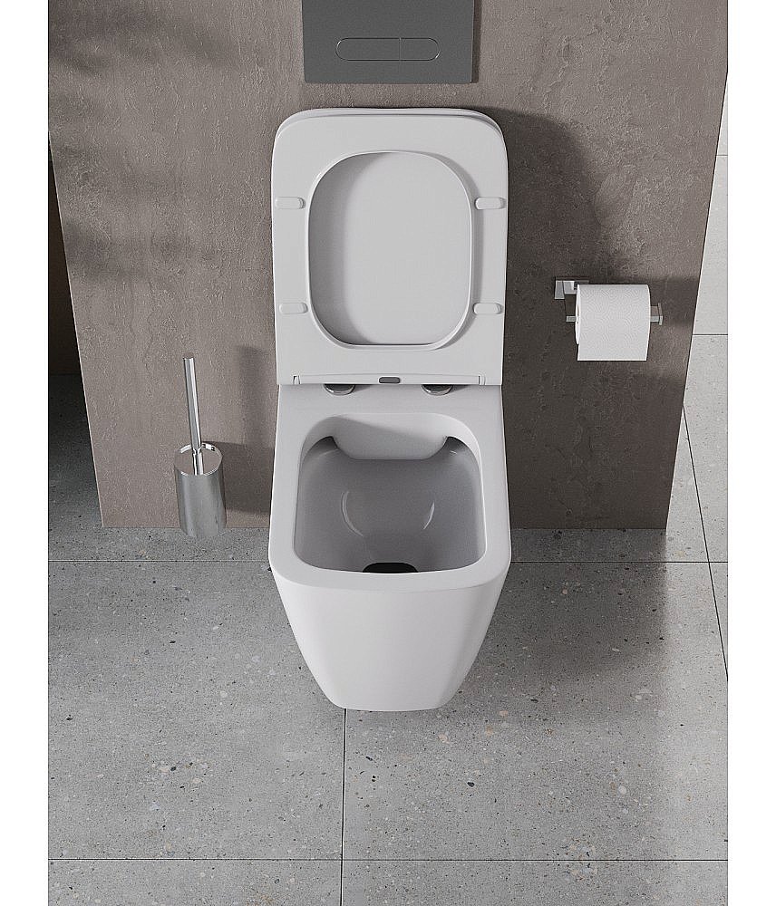 Унитаз подвесной Agger AT04100 белый, с крышкой микролифт, безободковый купить в интернет-магазине Sanbest