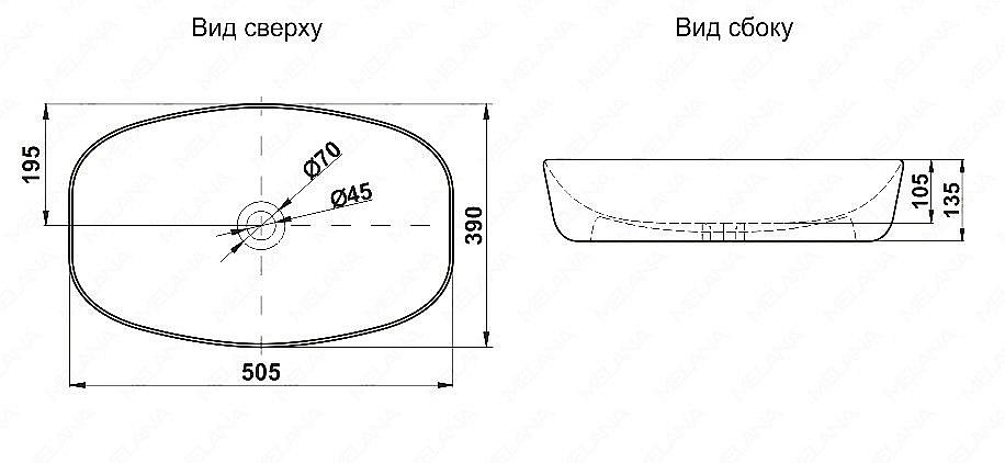 Раковина Melana A500B A500B-805 белая купить в интернет-магазине Sanbest