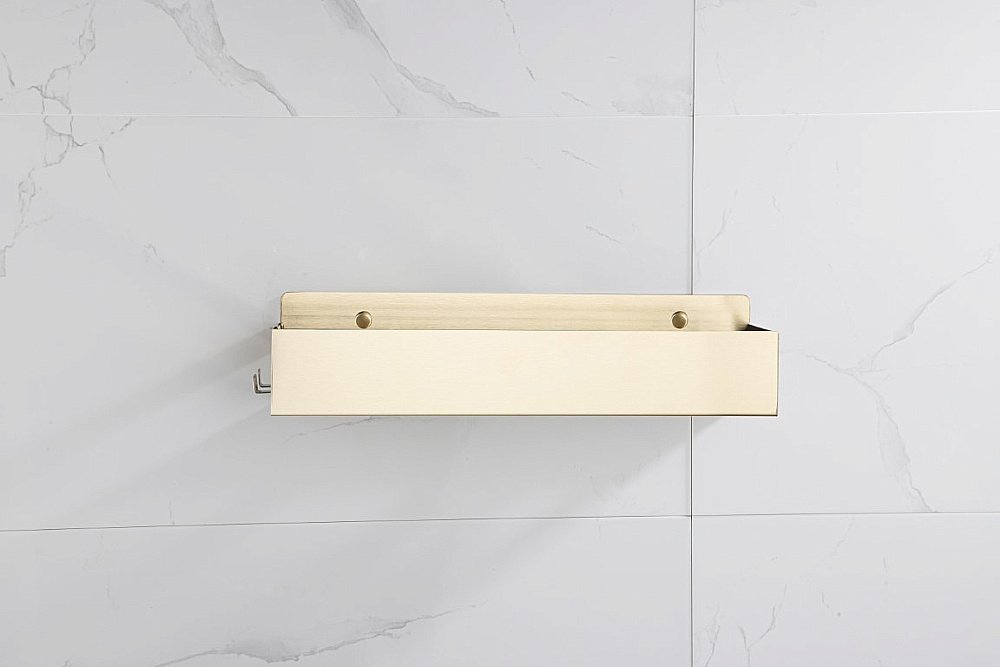 Полка с двумя крючками Boheme Q MATT GOLD 10965-MG золото матовое купить в интернет-магазине сантехники Sanbest