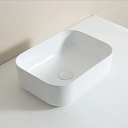 Раковина накладная Gid Geometrico 40 N1335 51238 белая купить в интернет-магазине Sanbest