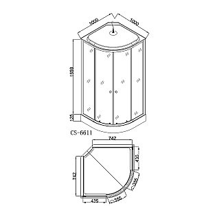 Душевая кабина Loranto CS-6611 F 100х100 матовое стекло/профиль хром купить в интернет-магазине Sanbest