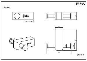 Крючок двойной Black&White Gravity GA-9601C хром купить в интернет-магазине сантехники Sanbest