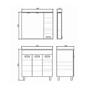 Зеркало со шкафом Comforty Модена М 00-00001641 90 белый матовый в ванную от интернет-магазине сантехники Sanbest