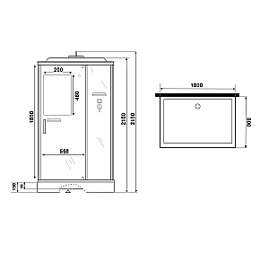 Душевая кабина Niagara Standart ST100/80/15Q/BL 100х80 профиль черный матовый/стекло прозрачное купить в интернет-магазине Sanbest