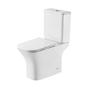 Унитаз напольный Grossman Classic GR-4464SQ-K26 белый глянцевый, с крышкой микролифт, с бачком, безободковый, слив-торнадо купить в интернет-магазине Sanbest