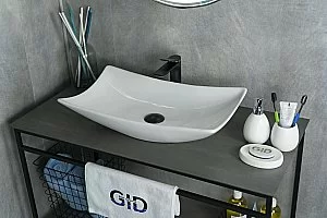 Раковина накладная Gid Creativo 56 N9176 51129 белая купить в интернет-магазине сантехники Sanbest